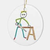Carpentry Stickman Keramik Ornament (Links)