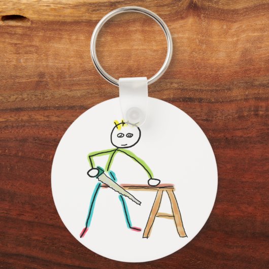 Carpentry Stickman Schlüsselanhänger (Rückseite)