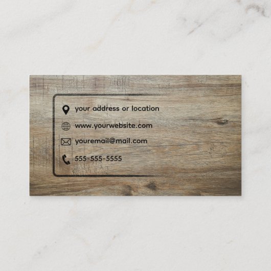 Carpentry with a Touch of Nature business card Visitenkarte (Rückseite)