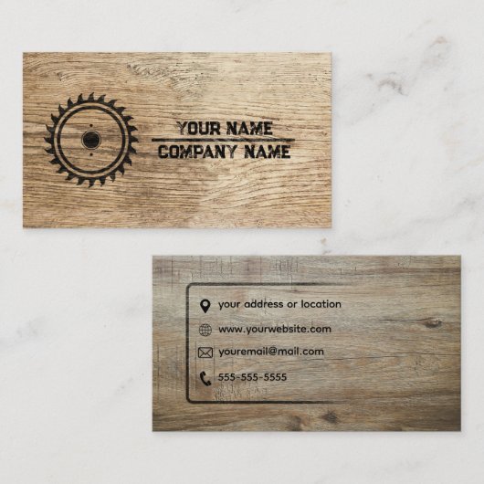 Carpentry with a Touch of Nature business card Visitenkarte (Vorne/Hinten)
