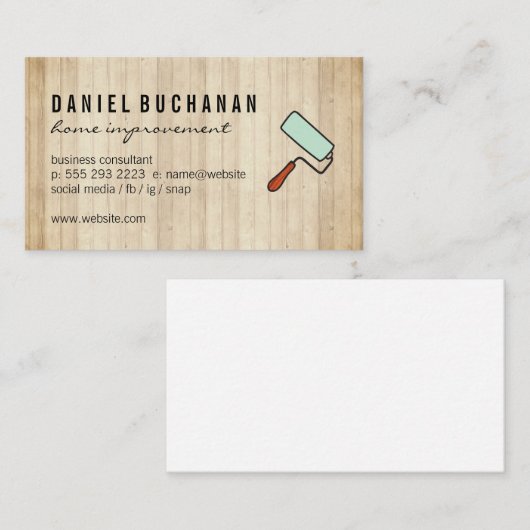 Carpentry Wood Paint Roller Visitenkarte (Vorne/Hinten)