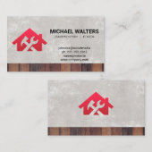 Carpentry | Zuhause Fixer | Holzschnitt Visitenkarte (Vorne/Hinten)