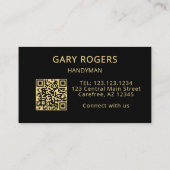 Carpentry Zuhause Repair Handyman QR-Code Visitenkarte (Rückseite)