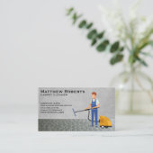 Carpet Cleaner Worker | Teppichboden Visitenkarte (Stehend Vorderseite)