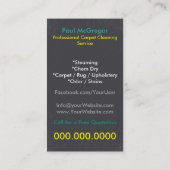 Carpet Cleaning Service Business Card Visitenkarte (Rückseite)