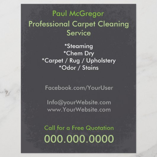 Carpet Cleaning Service Discount Offer Flyer (Hinten)