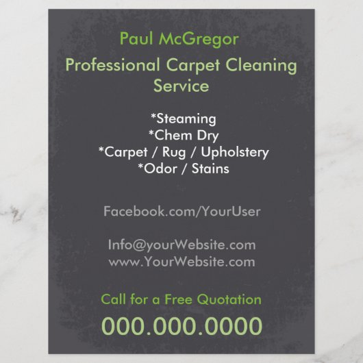 Carpet Cleaning Service Flyer (Hinten)