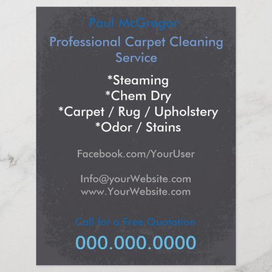 Carpet Cleaning Service Flyer (Hinten)