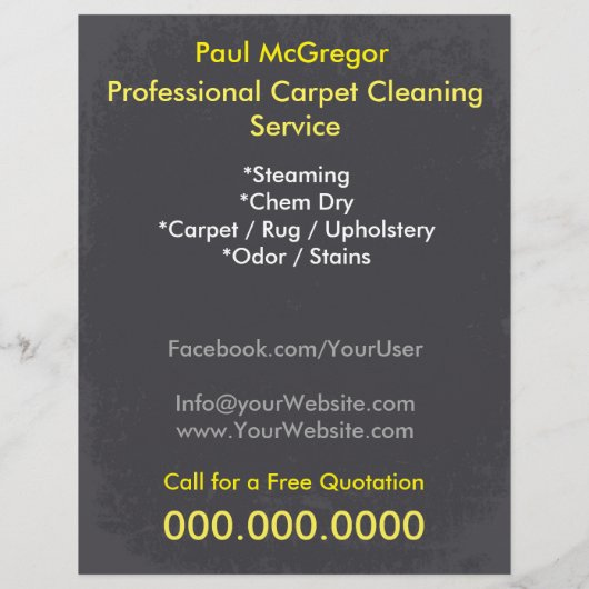 Carpet Cleaning Service Flyer (Hinten)