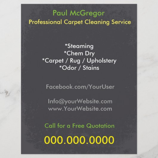 Carpet Cleaning Service Flyer (Hinten)