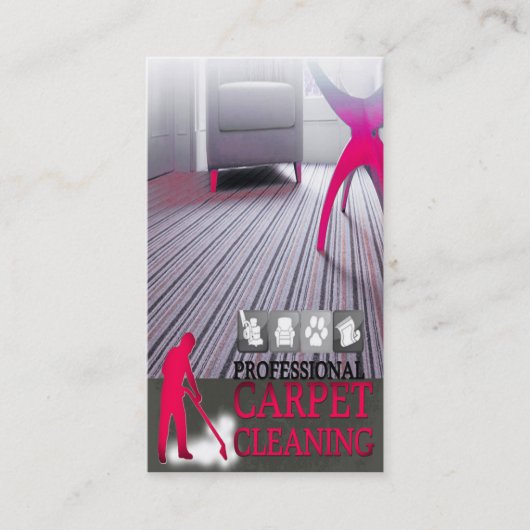 Carpet Cleaning Service Geschäft Card Visitenkarte (Vorderseite)