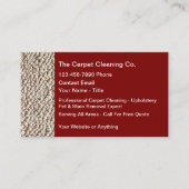 Carpet Cleaning Services With Quote Space Visitenkarte (Vorderseite)