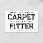 Carpet Fitting Business Card Visitenkarte (Rückseite)