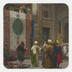 Carpet Merchant, c.1887 (Öl auf Leinwand) Quadratischer Aufkleber
