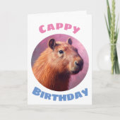 Carpincho the Capybara - "Cappy Happy Birthday" Karte (Vorderseite)