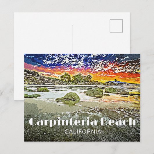 Carpinteria Beach Sunrise Postkarte (Vorne/Hinten)