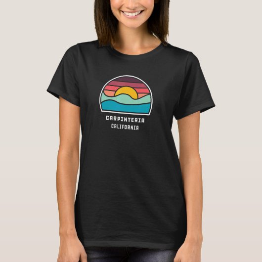 Carpinteria California Cool Minimalist Ocean Wave  T-Shirt (Vorderseite)
