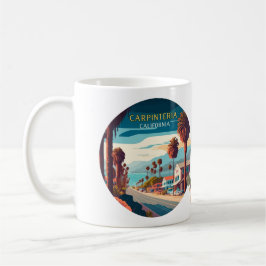 Carpinteria California Sunset Palm Trees Retro Kaffeetasse