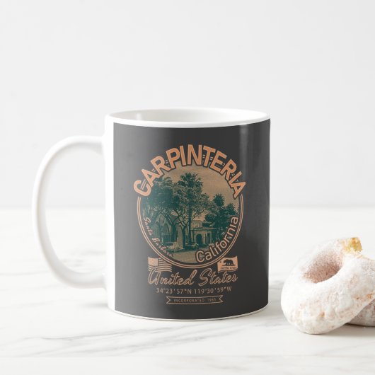 CARPINTERIA SANTA BARBARA KALIFORNIA KAFFEETASSE (Mit Donut)
