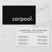 Carpool. (Farbanpassbar) Visitenkarte (Vorne/Hinten)