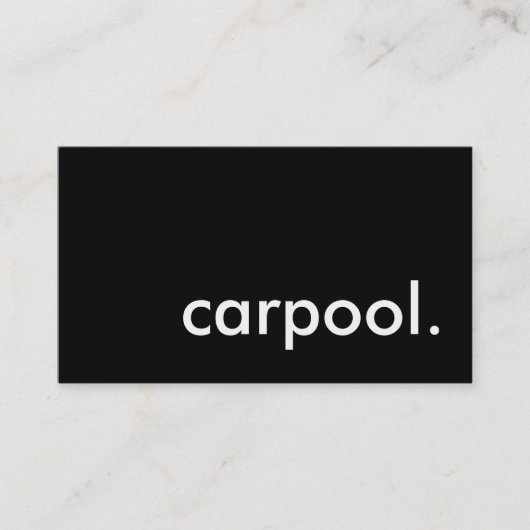 Carpool. (Farbanpassbar) Visitenkarte (Vorderseite)