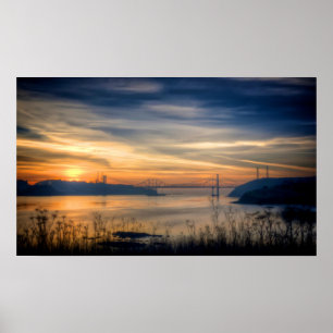 Carquinez Bridge Sunset Poster