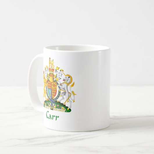 Carr Schild von Großbritannien Kaffeetasse (Vorderseite Links)