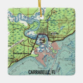 Carrabelle FL Vintage Karte Keramikornament (Vorderseite)