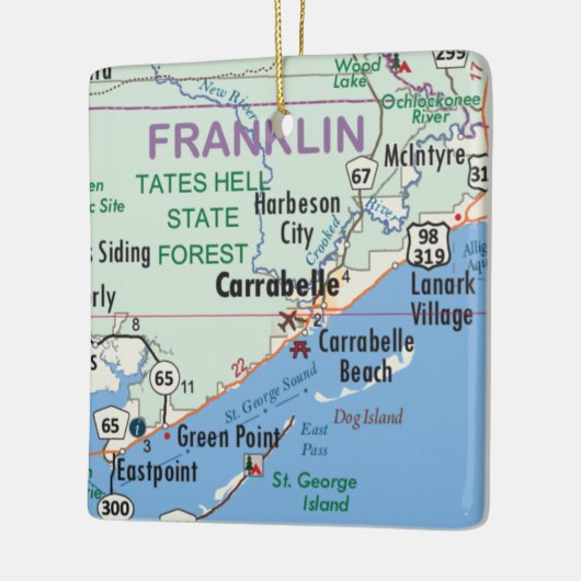 Carrabelle Florida Karte Keramikornament (Links)