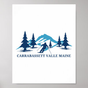 Carrabett Valley Maine Skigebiet Skifahren Skifahr Poster