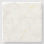 Carrara Gold Marble Abstrakt - Luxe Veins Steinuntersetzer (Vorderseite)