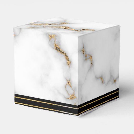 Carrara Marble Gray and Gold Graduation Party Geschenkschachtel (Rückseite)