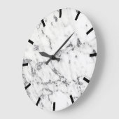 Carrara Marble Gray Silver Schwarz-weiß Stone Große Wanduhr (Winkel)