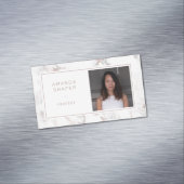 Carrara Marble Imitate Rose Gold Foto Magnetische Visitenkarte (Beispiel)