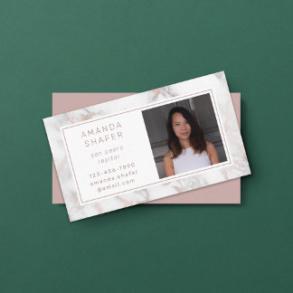 Carrara Marble Imitate Rose Gold Foto Visitenkarte