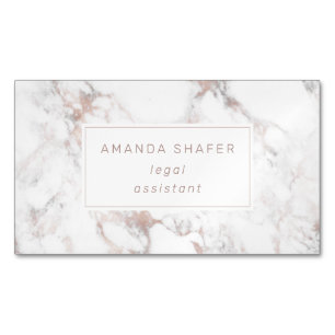 Carrara Marble Imitate Rose Gold Magnetische Visitenkarte
