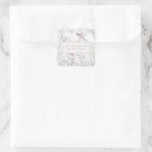 Carrara Marble Imitate Rose Gold Name Abzeichen Quadratischer Aufkleber (Tasche)