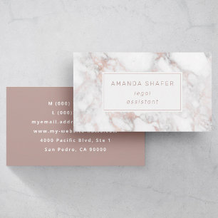 Carrara Marble Imitate Rose Gold Visitenkarte
