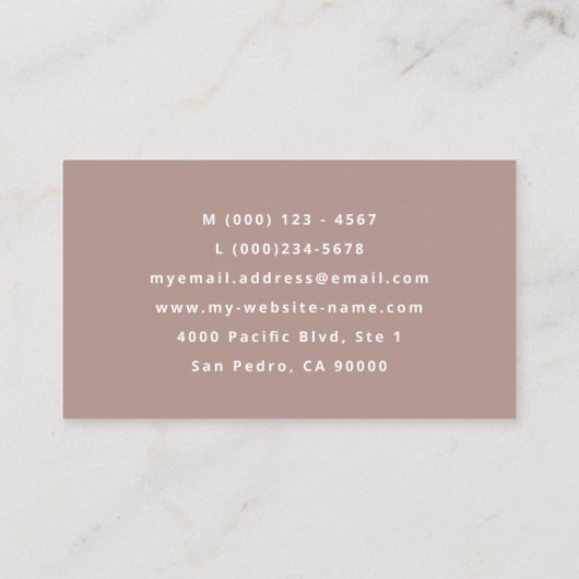 Carrara Marble Imitate Rose Gold Visitenkarte (Rückseite)