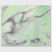 Carrara Marble Mint Green Gray Silver Minimal Geschenkpapier (Flach)