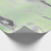 Carrara Marble Mint Green Gray Silver Minimal Geschenkpapier (Ecke)