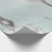 Carrara Marble Tiffany Pale Aqua Gray Silver Geschenkpapier (Ecke)