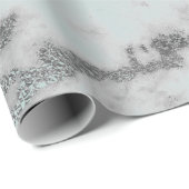 Carrara Marble Tiffany Pale Aqua Gray Silver Geschenkpapier (Rolleneckpunkt)