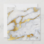 Carrara Marble White Gray Golden Frame Lux Event Einladung (Rückseite)