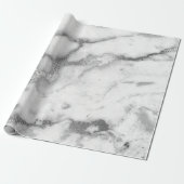 Carrara Marble White Gray Silver Strokes Minimal Geschenkpapier (Ungerollt)