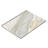 Carrara-Marmor-Textur mit goldener Aderung Notizblock (Linke Seite)