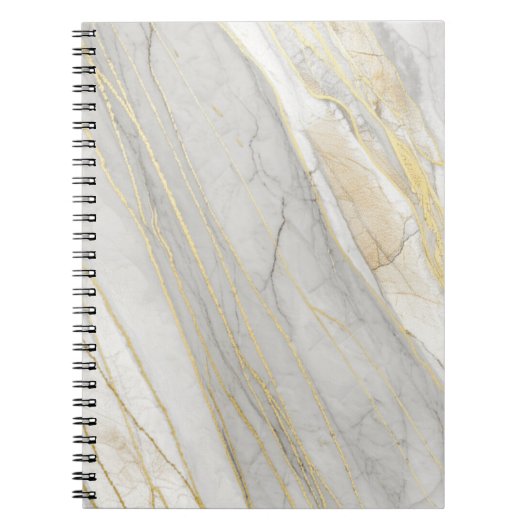 Carrara-Marmor-Textur mit goldener Aderung Notizblock (Vorderseite)