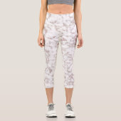 Carrara Rose Gold Glitzer Textur Capri Leggings (Vorderseite)