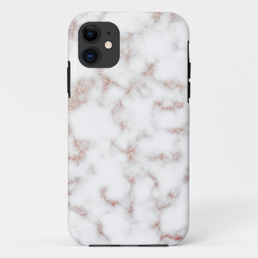 Carrara Rose Gold Glitzer Textur Case-Mate iPhone Hülle (Rückseite)