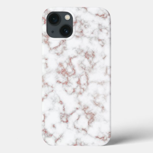 Carrara Rose Gold Glitzer Textur Case-Mate iPhone Hülle (Rückseite)